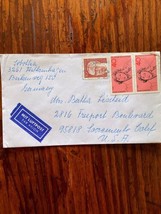 Vintage 70s Empty Envelope Stamps German Mailed To US Paper Ephemera - £8.01 GBP