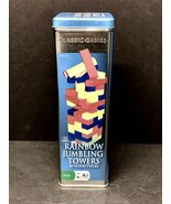 Rainbow Jumbling Tower 48 Wood Pieces Colorful Family Party Die Game Nig... - $13.14
