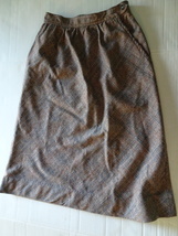 Wool Skirt - Hunters Run with Satin Lining size Junior 9/10 Side Button Closure - $35.00