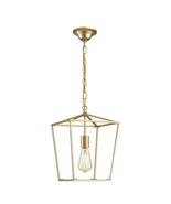 Gold Lantern Pendant Single Light Chandelier with Metal Cage - €38,01 EUR