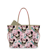 Audrey Hepburn and Mickey skulls Women&#39;s Leather Tote Handbag with Coin ... - £30.68 GBP