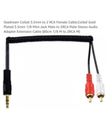 DC 3.5mm Male Angle Stereo TRS to 2 RCA Male Audio Coiled Spiral Adapter... - $185.88 MXN