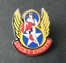 Lucky Eighth Classic Nose Art Usaf Usa Lapel Pin Badge 1 X 1.1 Inches - £4.52 GBP
