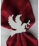 Set of 4 Dove of Peace Religious Sunday Christmas Easter Metal Napkin Rings - £18.38 GBP