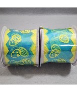 EASTER BUNNY EGGS Decorative Wired Ribbon 2 Rolls 9ft x 2.5in Easter Dec... - $120.88 MXN