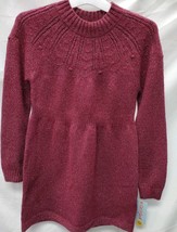 Girls' Medium (7/8)  Burgandy Crochet Sweater Dress  image 4