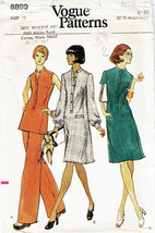 Vintage  Misses&#39; DRESS, TUNIC &amp; PANTS Vogue Pattern 8899-v Size 12 - $12.00