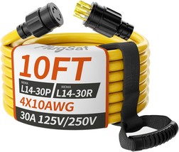 The Nema L14-30P/L14-30R 10 Gauge, Heavy-Duty, Yellow Etl-Listed, 10 Foo... - $43.94