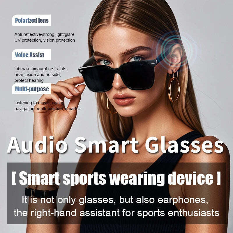 New smart bluetooth audio glasses to listen to music HD call anti-ultrav... - $70.99
