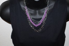 Paparazzi Multi Strand ~17&quot; Necklace Hook Earring Set Purple Silver Tone... - €9,50 EUR