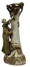 Art Nouveau Figural Vases Compatible with Royal Dux Compatible with Bohemia 1890 - £1,513.79 GBP