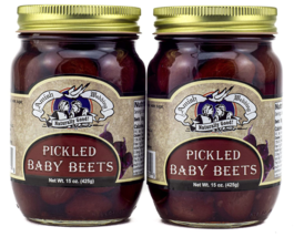 Amish Wedding All Natural Pickled Baby Beets 15 Ounces (Pack of 2 Glass Jars) - £16.74 GBP