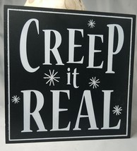 Halloween &quot;Creep It Real&quot; Hangable Flat Surface Sitter Wooden Picture 2016 - £7.68 GBP