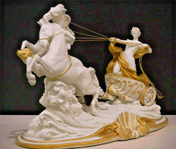 Porcelain Principe Figurine Aurora Chariot Hand Painted Italy New - $1,400.00