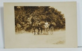 Rppc Older Woman with Horse &amp; Carriage c1917 Postcard N18 - £5.46 GBP