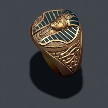 Ring For Men Vintage Gold Snake Gothic Animal Retro Punk Rings Exaggerated Sphin - £7.49 GBP