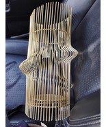 MCM Style Metal Candle Holder Stand for tall Pillar Candle Gold Brassy 1... - $148.01