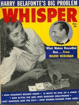 Whisper October 1957 - Ingrid Bergman, Charlie Chaplin Jr., Harry Belafonte, Etc - £10.29 GBP