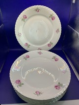 7-Vintage Czech Toscport Bohemian VIENNA ROSE China 10&quot; Dinner Plates - £10.72 GBP