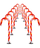 FUNPENY 16&quot; Christmas Candy Cane Pathway Markers Lights, 12 Pack Connect... - £35.32 GBP