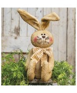 farmhouse country Easter spring decor Stuffed Sitting BUNNY rabbit 16.5&quot;... - $59.99