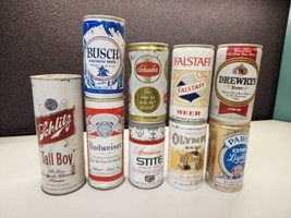 Lot Of 9 Vintage Metal Empty Beer Cans Pictured #21 - £10.35 GBP