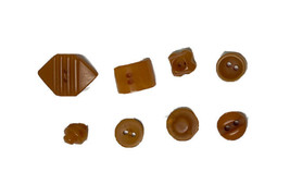 Lot 7 Small Miscellaneous Butterscotch Yellow Bakelite Buttons - £19.40 GBP