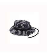 BLACK &amp; WHITE SNOW JUNGLE TIGER STRIPE HUNTING FISHING BOONIE SUN HAT TY... - $484.10 MXN