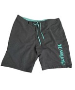 HURLEY Men&#39;s Board Shorts Size 36  Spell Out On Leg Gray Teal - $25.65