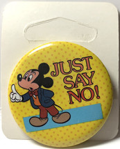 Scarce Mickey Mouse Just Say No Pinback - Licensed Disney - £5.42 GBP