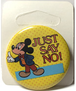 Scarce Mickey Mouse Just Say No Pinback - Licensed Disney - £5.41 GBP
