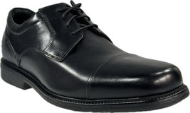 ROCKPORT CHARLESROAD Men&#39;s Black Leather Lightweight Cap-Toe Dress Shoes... - £72.26 GBP