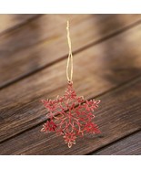 Wooden Glitter Christmas Tree Ornament Snowflake - Holiday Decor 4&quot; With... - €4,77 EUR