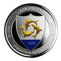 1 Oz Silver Coin 2020 EC8 Anguilla $2 Scottsdale Mint Color Proof - Coat... - £101.60 GBP