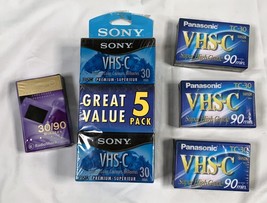 9 VHS-C Compact Blank Camcorder Video Cassette Tapes Panasonic Sony RadioShack - £46.24 GBP
