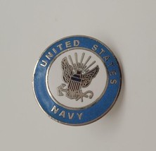 United States US Navy Small Logo Lapel Hat Pin Tie Tack Silver &amp; Blue - £11.57 GBP