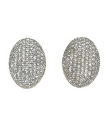 Swarovski Crystal Gold Tone Oval Shaped Clip Earrings Statement Vintage ... - £29.28 GBP