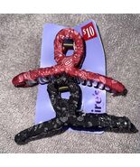Claire’s Bandana Print Hair Claw Clips Set of 2 Red and Black Fabric Wra... - $13.87 CAD