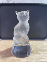 WMF Germany 24% Leaded Crystal Cat Sculpture Frosted Feline Clear Crysta... - £11.39 GBP