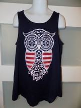 Justice Navy Blue Owl Tank Top Size 10 Girl's NWOT - £16.30 GBP