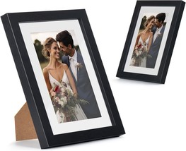 5x7 Picture Frame Set of 2 Wood Photo Frame Display 5x7 Pictures without or 4x6  - £16.44 GBP