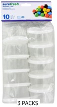 3 PACKS Of Sure Fresh Mini Storage Containers with Lids, 10-ct. Packs Round - $14.99