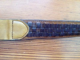 Vintage Braided Genuine Thick Leather Brown Handmade Woven Western Style... - $40.64 CAD
