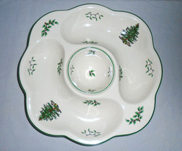 Spode Christmas Tree Crudite Chip &amp; Dip Sectioned Tray 13&quot; - $19.80