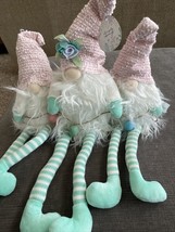 New Easter Bunny Gnomes. 3 Connected Eggs Tall Adorable! Great Gift! Nwt - £26.57 GBP