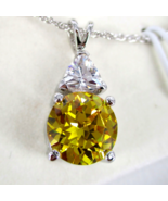 NEW Suzanne Somers Solitaire Necklace Citrine Yellow Crystal Sterling Si... - €110,86 EUR