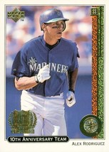 1999 Upper Deck 10th Anniversary Team Alex Rodriguez 16 Mariners - $1.25