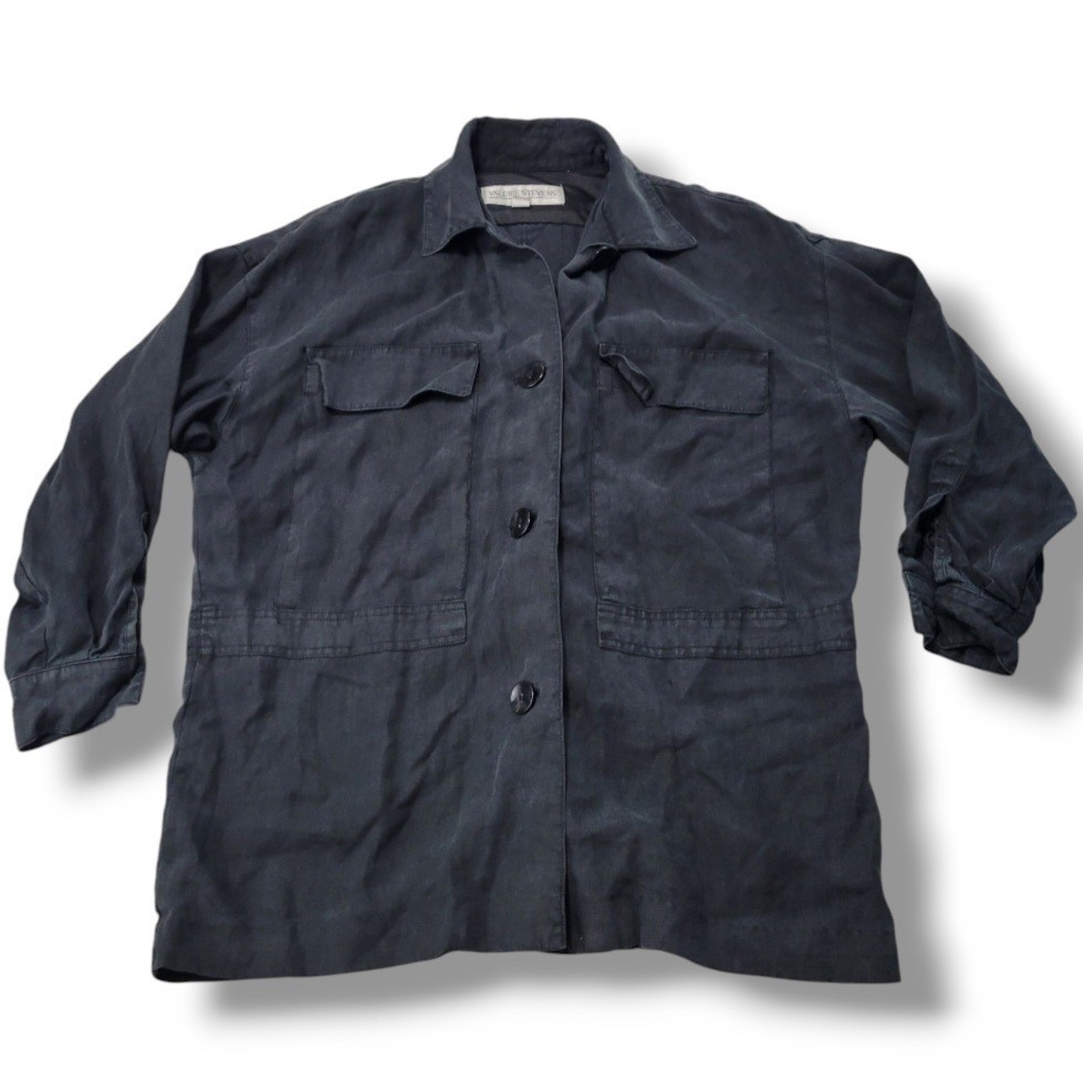 Vintage Valerie Stevens Top Size 6 Button Up Shirt Long Sleeve 100% Line... - $47.56
