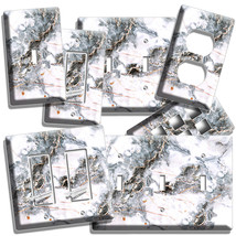 Carrara Grey Marble Stone Look Light Switch Outlet Wall Plate Room Kitchen Decor - £14.38 GBP+