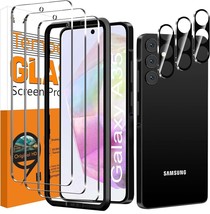 3 Pack Screen Protector Compatible With Samsung Galaxy A35 + Camera Lens... - $9.74